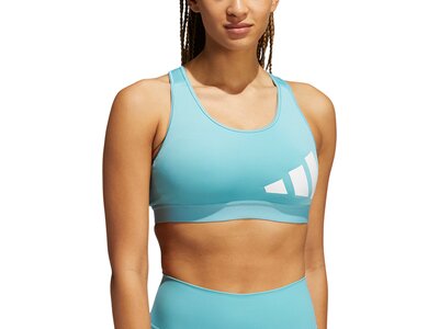 adidas Damen Believe This Medium-Support Workout Logo Sport-BH Blau