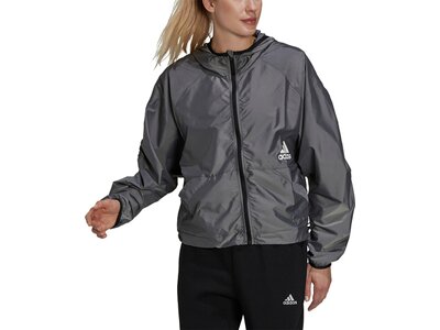 adidas Damen You for You Hooded Windbreaker Grau