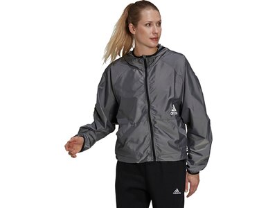 adidas Damen You for You Hooded Windbreaker Grau