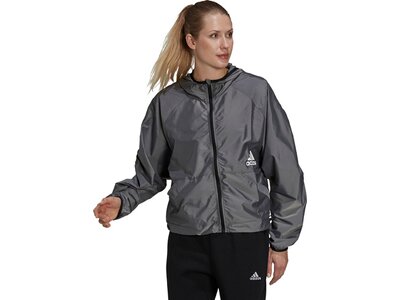 adidas Damen You for You Hooded Windbreaker Grau