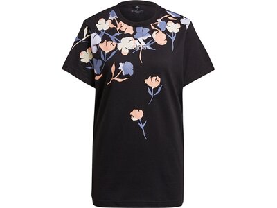 ADIDAS Damen Shirt Damen T-Shirt Floral Boyfriend Schwarz