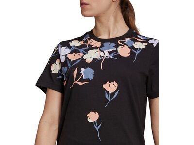 ADIDAS Damen Shirt Damen T-Shirt Floral Boyfriend Schwarz