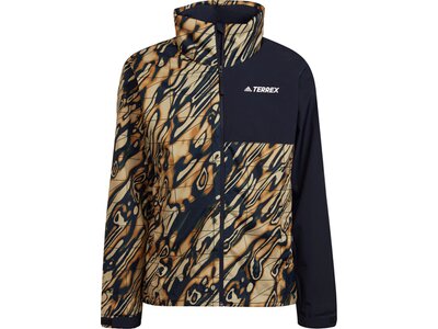 adidas Herren TERREX Multi RAIN.RDY Primegreen Allover Print 2L Regenjacke Braun