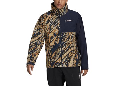 adidas Herren TERREX Multi RAIN.RDY Primegreen Allover Print 2L Regenjacke Braun