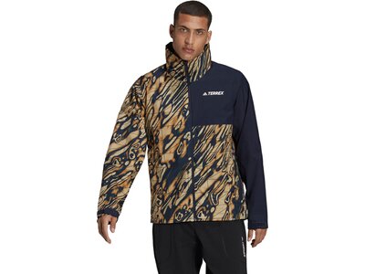 adidas Herren TERREX Multi RAIN.RDY Primegreen Allover Print 2L Regenjacke Braun