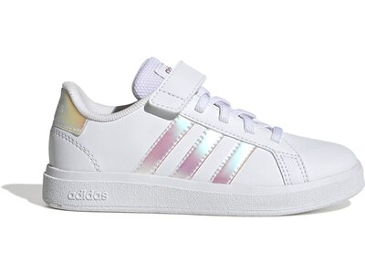 ADIDAS Kinder Halbschuhe Grand Court Lifestyle Court Elastic Lace and Top Strap Weiß