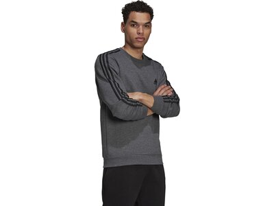adidas Herren Essentials Fleece 3-Streifen Sweatshirt Grau