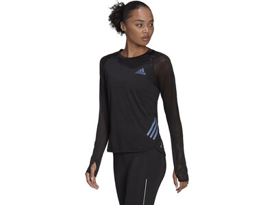 adidas Damen PARLEY ADIZERO Long Sleeve Running T-Shirt Schwarz