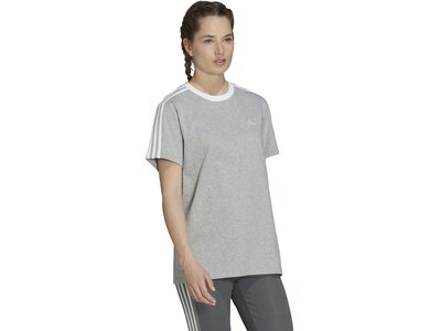 ADIDAS Damen Shirt Essentials 3-Streifen Grau