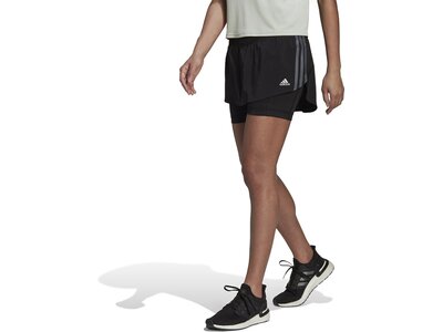 ADIDAS Damen Shorts Run Icons 3-Streifen Running Skort Schwarz