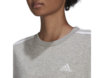 adidas Damen Essentials Studio Lounge 3-Streifen Sweatshirt Silber