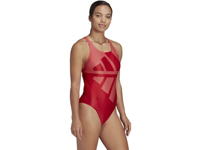 adidas Damen Logo Graphic Badeanzug Rot