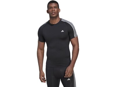 ADIDAS Herren Shirt Techfit 3-Streifen Training Schwarz