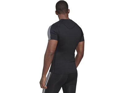 ADIDAS Herren Shirt Techfit 3-Streifen Training Schwarz