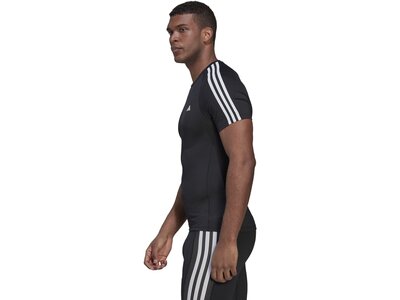 ADIDAS Herren Shirt Techfit 3-Streifen Training Schwarz