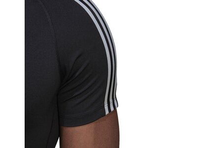 ADIDAS Herren Shirt Techfit 3-Streifen Training Schwarz