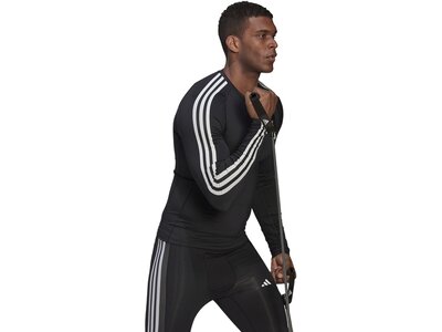 ADIDAS Herren Shirt Techfit 3-Streifen Training Schwarz