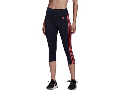 adidas Damen Designed To Move High-Rise 3-Streifen Sport 3/4-Tight Schwarz