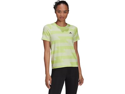 adidas Damen Fast Allover Print T-Shirt Gelb