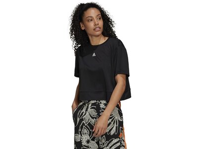 ADIDAS Damen Shirt W STDIO CROP T Schwarz