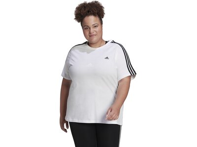 ADIDAS Damen Shirt Essentials Slim 3-Streifen Große Größen Grau