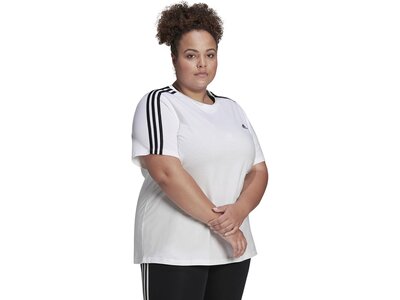 ADIDAS Damen Shirt Essentials Slim 3-Streifen Große Größen Grau