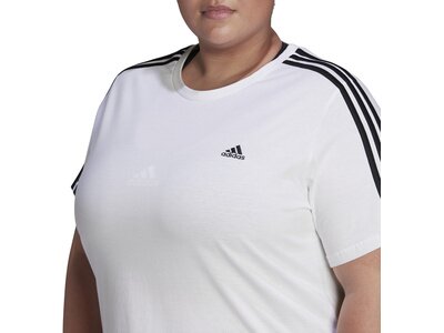 ADIDAS Damen Shirt Essentials Slim 3-Streifen Große Größen Grau