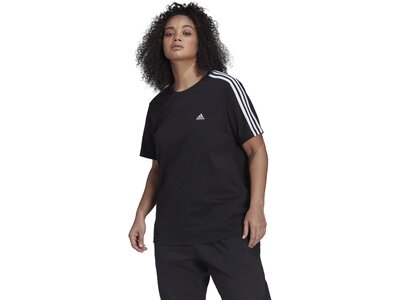 ADIDAS Damen Shirt Essentials Slim 3-Streifen Große Größen Schwarz