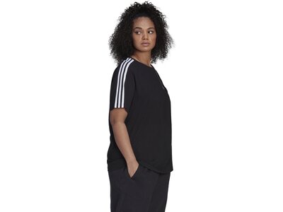 ADIDAS Damen Shirt Essentials Slim 3-Streifen Große Größen Schwarz