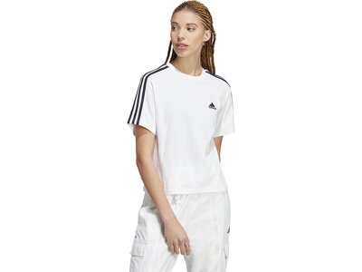 ADIDAS Damen Shirt Essentials 3-Streifen Single Jersey Weiß