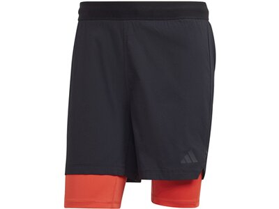 ADIDAS Herren Shorts Power Workout Two-in-One (Länge 5 Zoll) Schwarz
