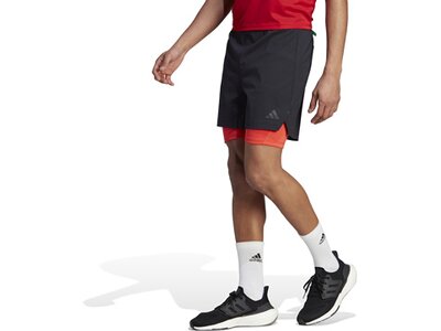 ADIDAS Herren Shorts Power Workout Two-in-One (Länge 5 Zoll) Schwarz