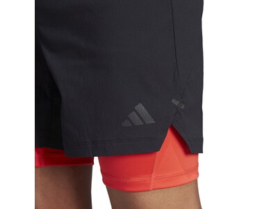 ADIDAS Herren Shorts Power Workout Two-in-One (Länge 5 Zoll) Schwarz