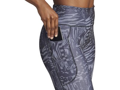 ADIDAS Damen Tights Daily Run Icons Print Grau