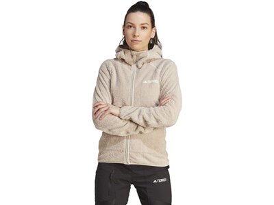 ADIDAS Damen Jacke TERREX TECHROCK REVERSIBLE HIGH PILE HOODED FLEECE Braun