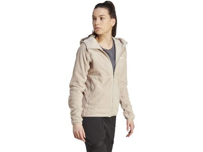 ADIDAS Damen Jacke TERREX TECHROCK REVERSIBLE HIGH PILE HOODED FLEECE Braun