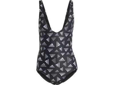 ADIDAS Damen Badeanzug Allover Print Sportswear Grau