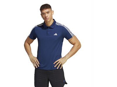 ADIDAS Herren Polo Train Essentials Piqué 3-Streifen Training Blau