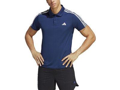 ADIDAS Herren Polo Train Essentials Piqué 3-Streifen Training Blau