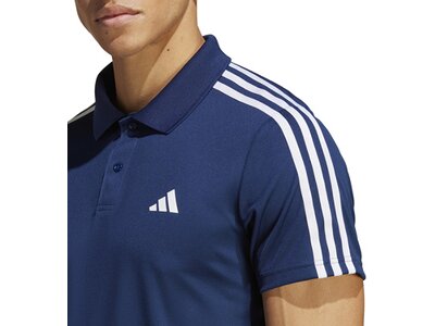 ADIDAS Herren Polo Train Essentials Piqué 3-Streifen Training Blau