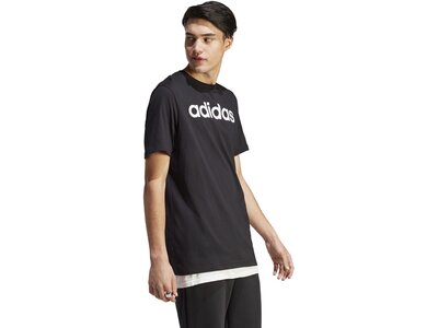 ADIDAS Herren Shirt Essentials Single Jersey Linear Embroidered Logo Schwarz