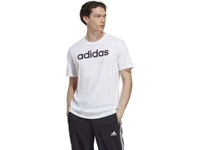 ADIDAS Herren Shirt Essentials Single Jersey Linear Embroidered Logo Weiß