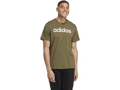 ADIDAS Herren Shirt Essentials Single Jersey Linear Embroidered Logo Braun