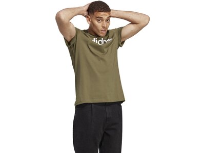 ADIDAS Herren Shirt Essentials Single Jersey Linear Embroidered Logo Braun