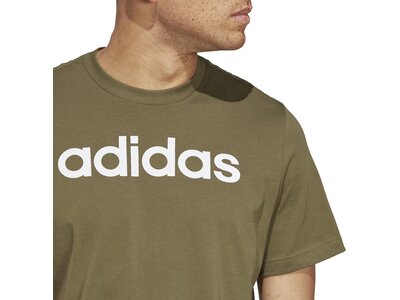 ADIDAS Herren Shirt Essentials Single Jersey Linear Embroidered Logo Braun