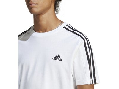 ADIDAS Herren Shirt Essentials Single Jersey 3-Streifen Weiß