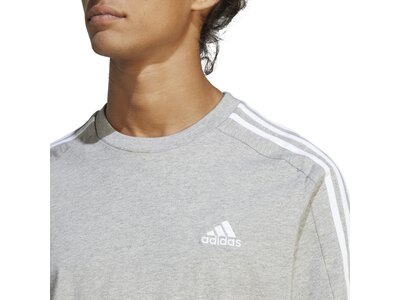 ADIDAS Herren Shirt Essentials Single Jersey 3-Streifen Grau