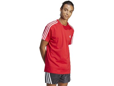 ADIDAS Herren Shirt Essentials Single Jersey 3-Streifen Rot