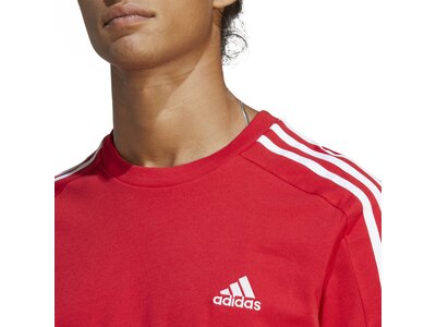 ADIDAS Herren Shirt Essentials Single Jersey 3-Streifen Rot