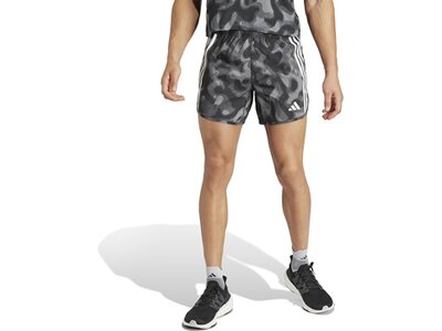 ADIDAS Herren Shorts Own the Run 3-Streifen Allover Print (Länge 5 Zoll) Grau